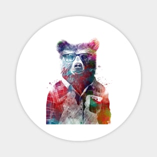 Bear hipster graphic art Magnet